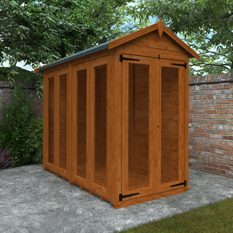 8 x 4 apex summerhouses supplied and installed in Edinburgh, Midlothian and East Lothian by JDS Gardening, click and view our range of summerhouses