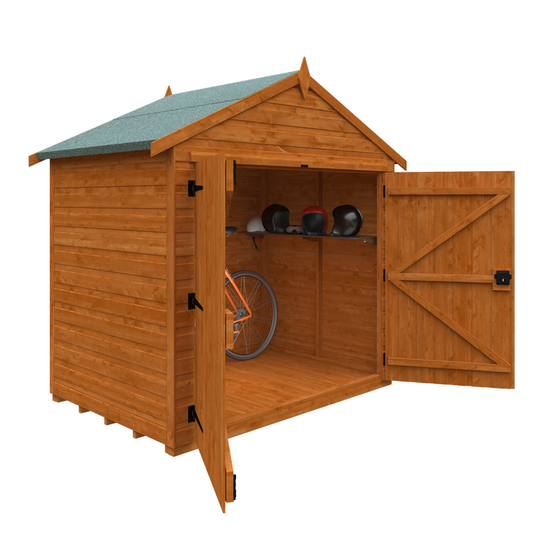 Buy a new apex roof bike shed in Edinburgh and the Lothians, click here for an apex roof bike shed supply and installation quote near you