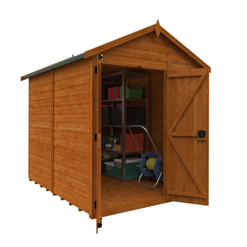 Buy a new apex roof double door windowless shed in Edinburgh and the Lothians, click here  for an apex roof double door windowless shed installation quote