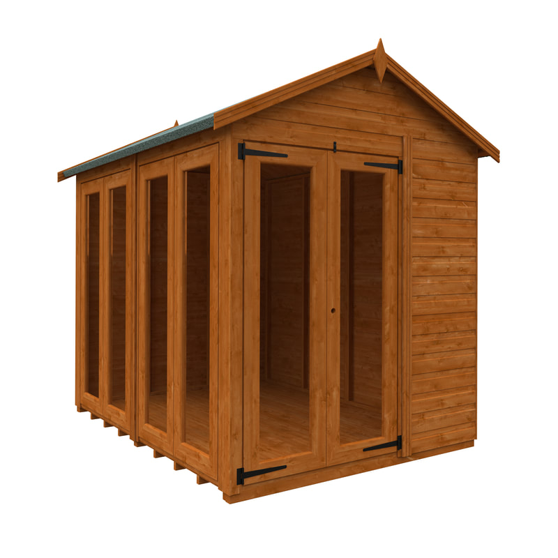 Buy a new apex full pane summerhouse in Edinburgh and the Lothians, click here for an apex roof summerhouse suppy and installation quote near you
