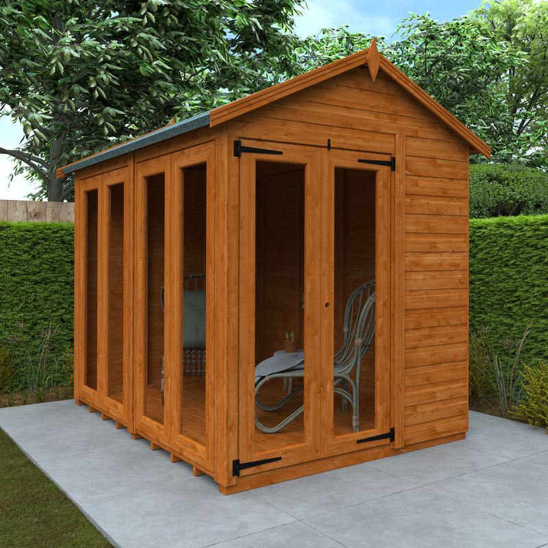 8 x 6 apex summerhouses supplied and installed in Edinburgh, Midlothian and East Lothian by JDS Gardening, click and view our range of summerhouses