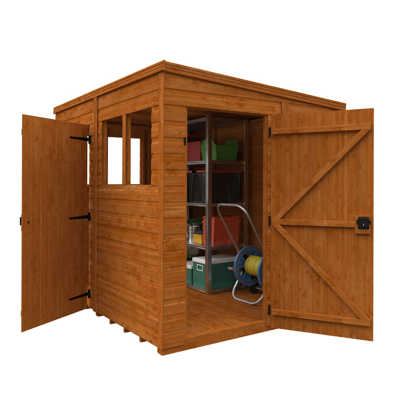 Buy a new pent roof 2 door shed in Edinburgh and the Lothians, click here for a 2 door pent roof shed installation quote