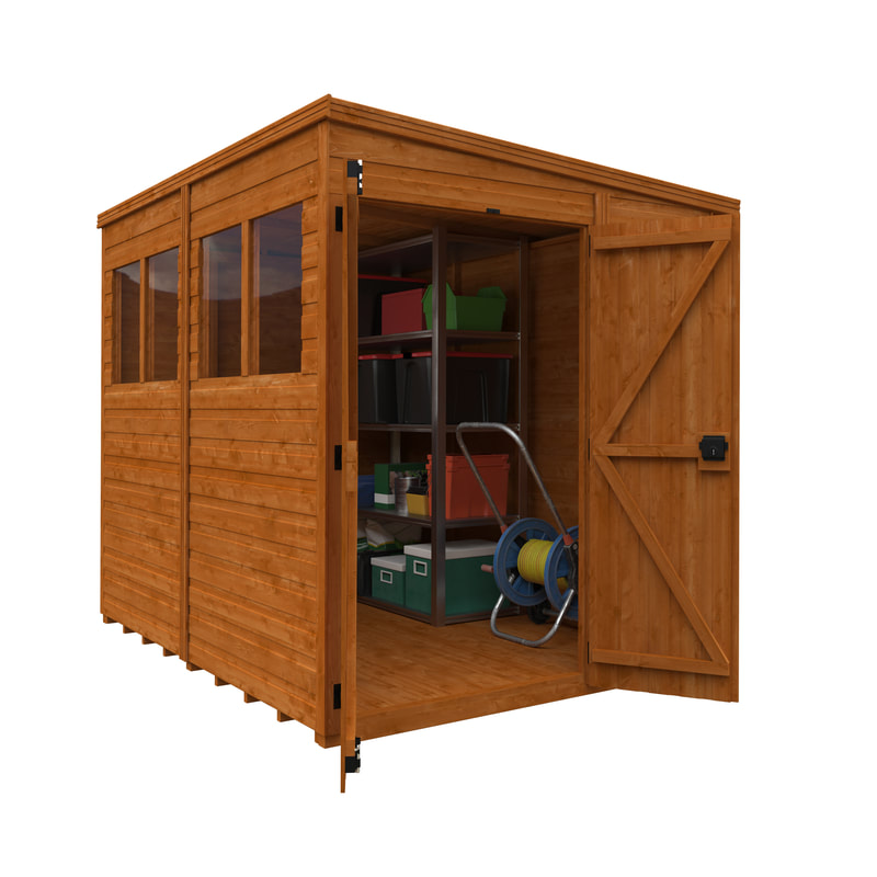 Buy a new pent roof double door shed in Edinburgh and the Lothians, click here for a pent roof double door shed installation quote