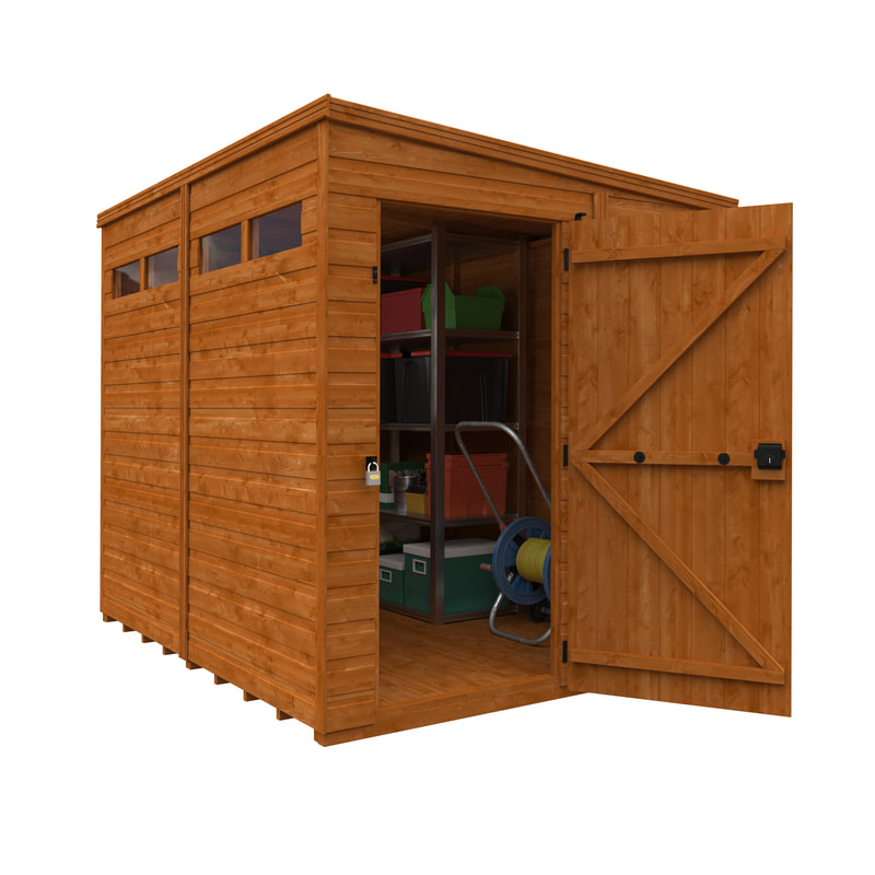 Buy a new pent roof security shed in Edinburgh and the Lothians, click here for a pent roof security shed installation quote