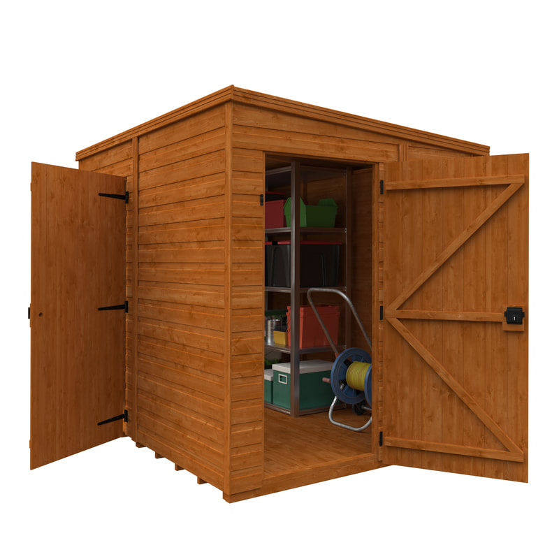Buy a new pent roof 2 door shed in Edinburgh and the Lothians, click here for a pent roof 2 door shed store installation quote