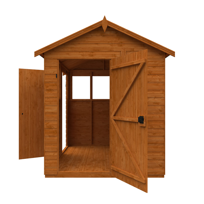 Buy a new 2 door apex roof garden shed in Edinburgh and the Lothians, click here for a 2 door apex roof garden shed installation quote