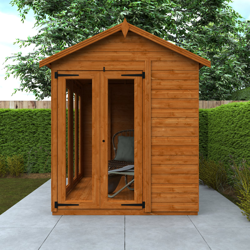 Buy a new apex roof full pane summerhouse in Edinburgh and the Lothians, click here for an apex summerhouse installation quote in Edinburgh and the Lothians from JDS Gardening Services