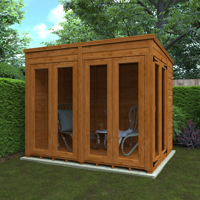 Buy a new pent roof garden summerhouse in Edinburgh and the Lothians, click here for a pent roof summerhouse installation quote in Edinburgh and the Lothians from JDS